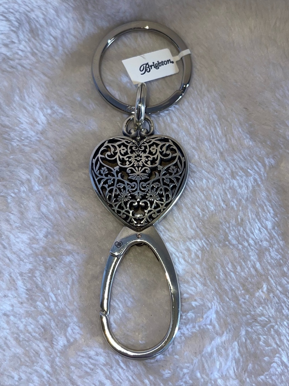 Brighton Silver Filigree Heart Key Holder - Picture 2 of 3